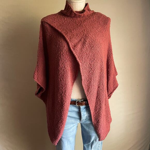 Elan Mock Neck Pullover Cross Front Cranberrry O/S Sweater. Great condition. - Picture 1 of 7